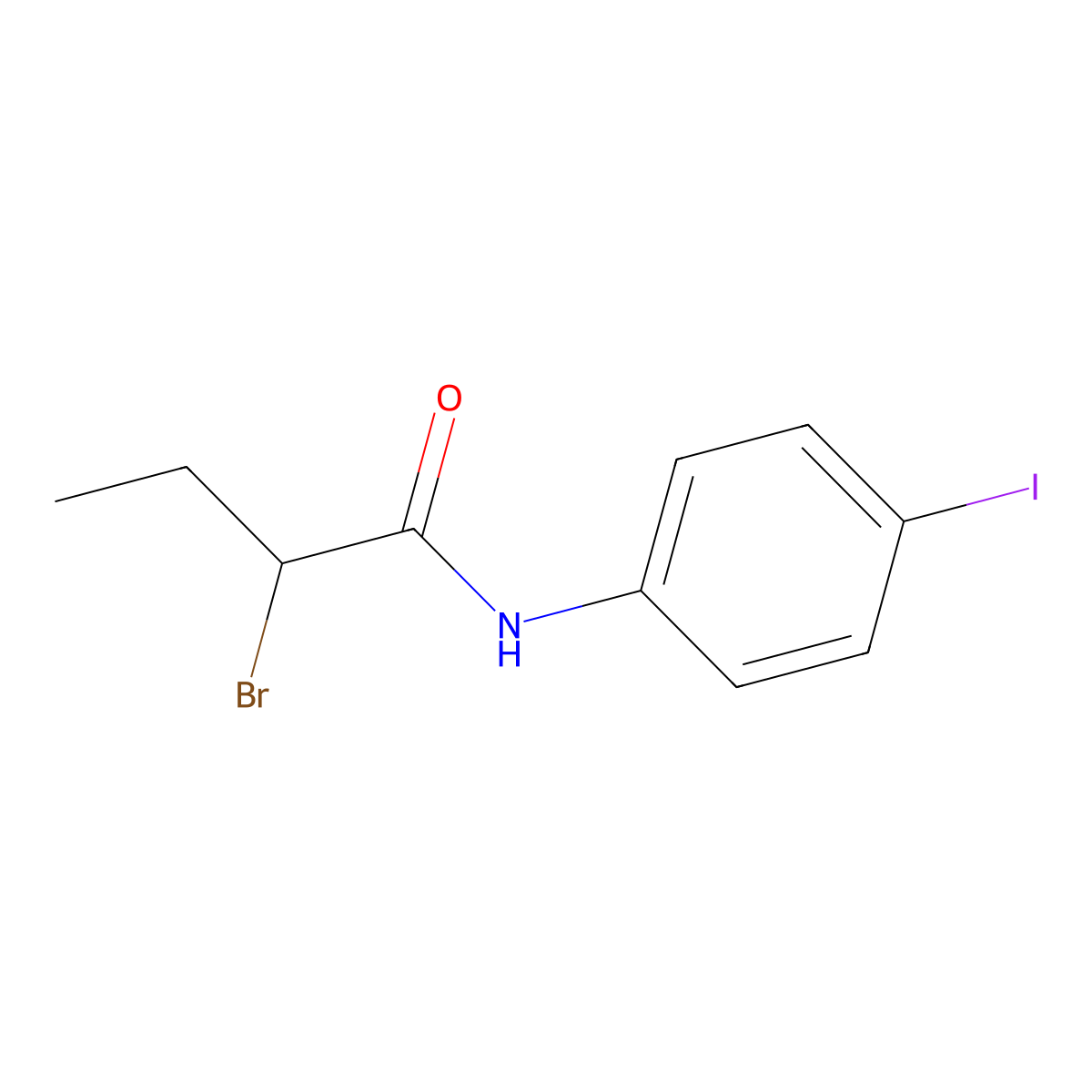 2-Bromo-N-(4-iodophenyl)butanamide molecular structure, CAS 1342001-42-6
