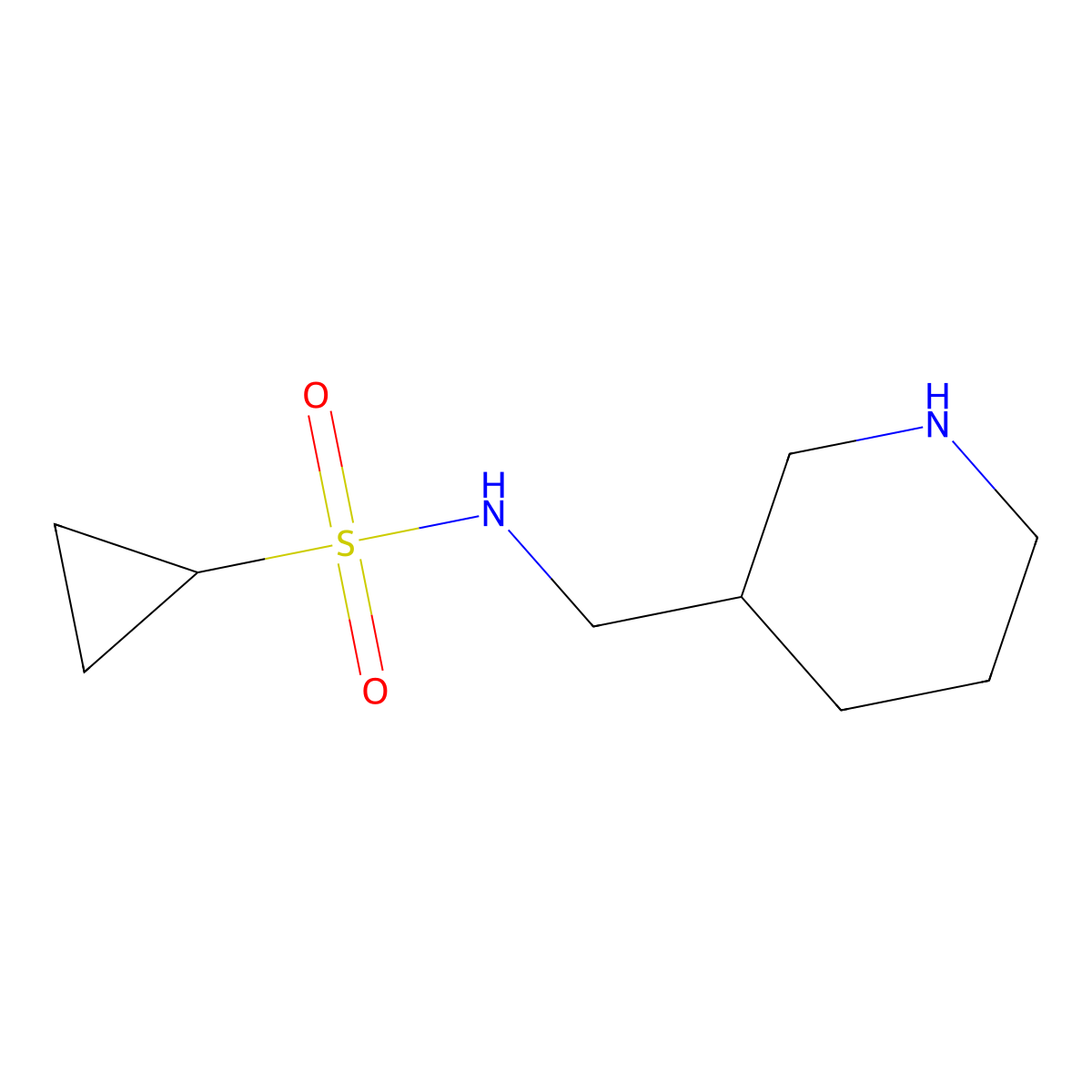 N-(piperidin-3-ylmethyl)cyclopropanesulfonamide molecular structure, CAS 1342002-46-3