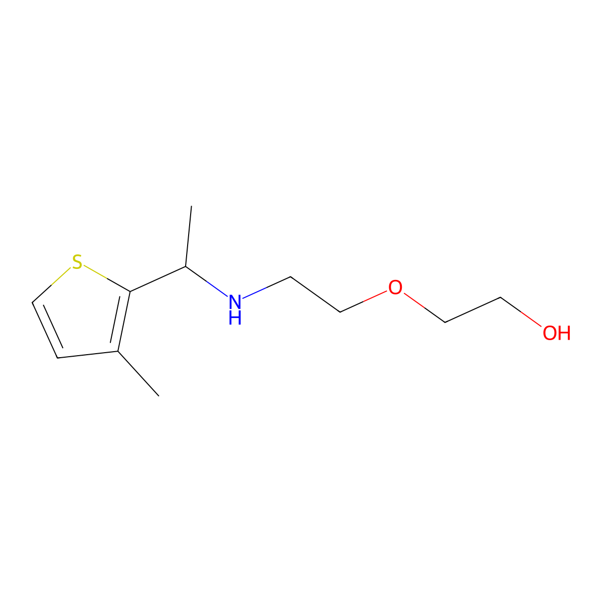 2-(2-{[1-(3-Methylthiophen-2-yl)ethyl]amino}ethoxy)ethan-1-ol molecular structure, CAS 1342002-56-5