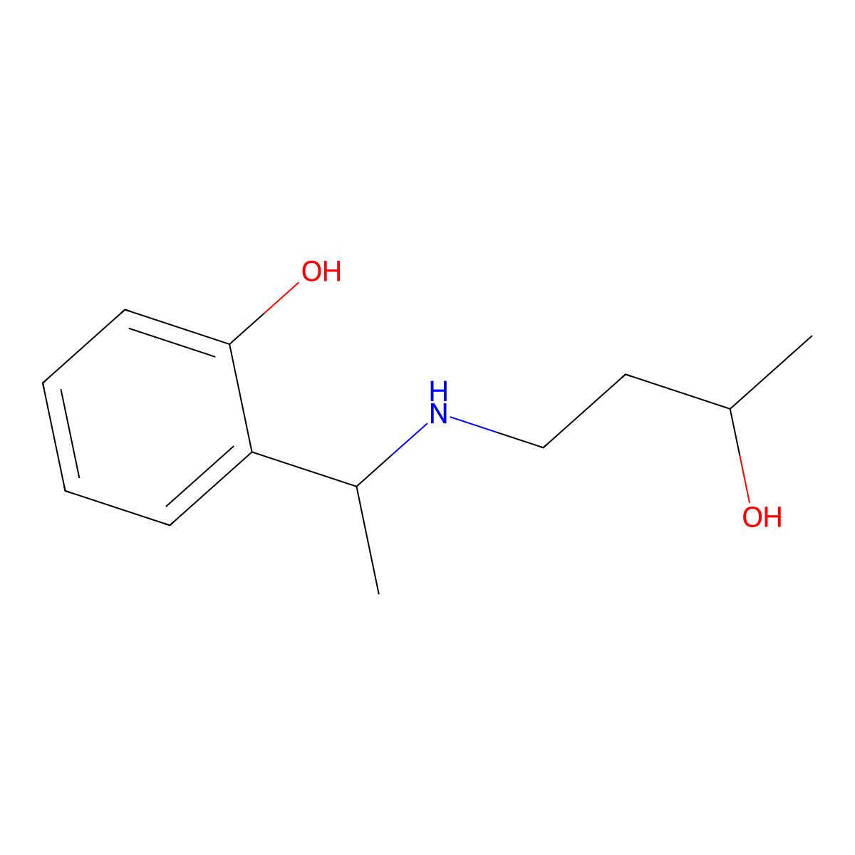 2-{1-[(3-Hydroxybutyl)amino]ethyl}phenol molecular structure, CAS 1342002-74-7