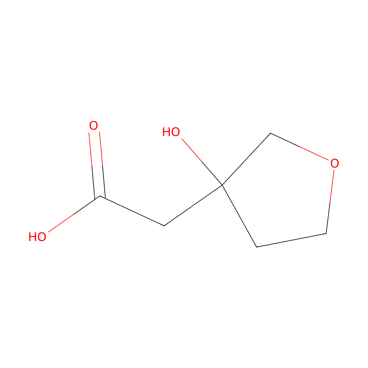 2-(3-Hydroxyoxolan-3-yl)acetic acid molecular structure, CAS 1342003-05-7