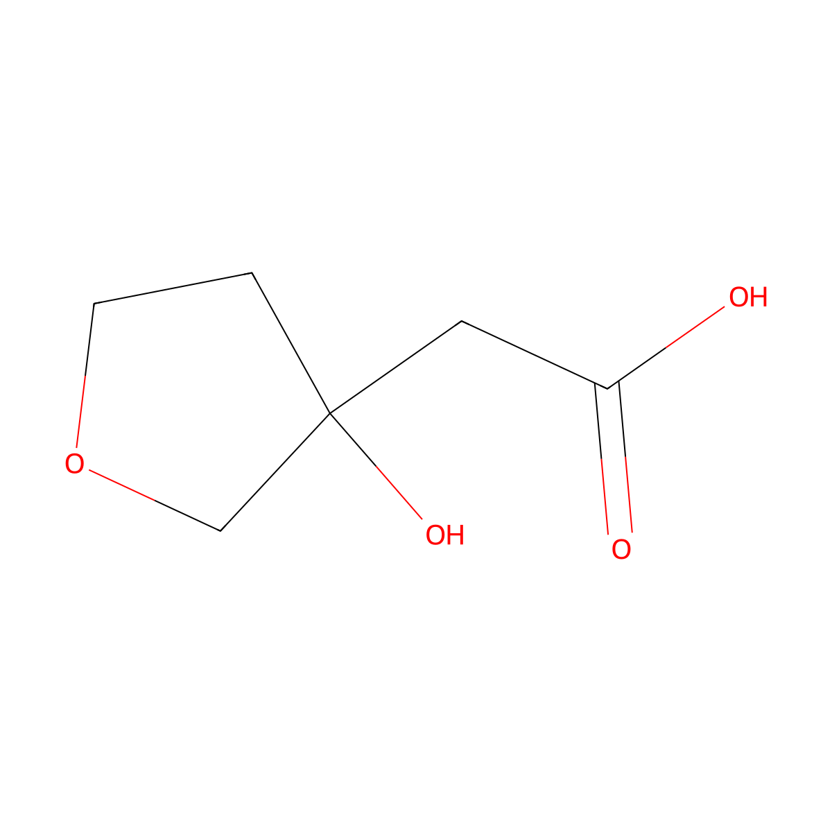 2-(3-Hydroxyoxolan-3-yl)acetic acid molecular structure, CAS 1342003-05-7