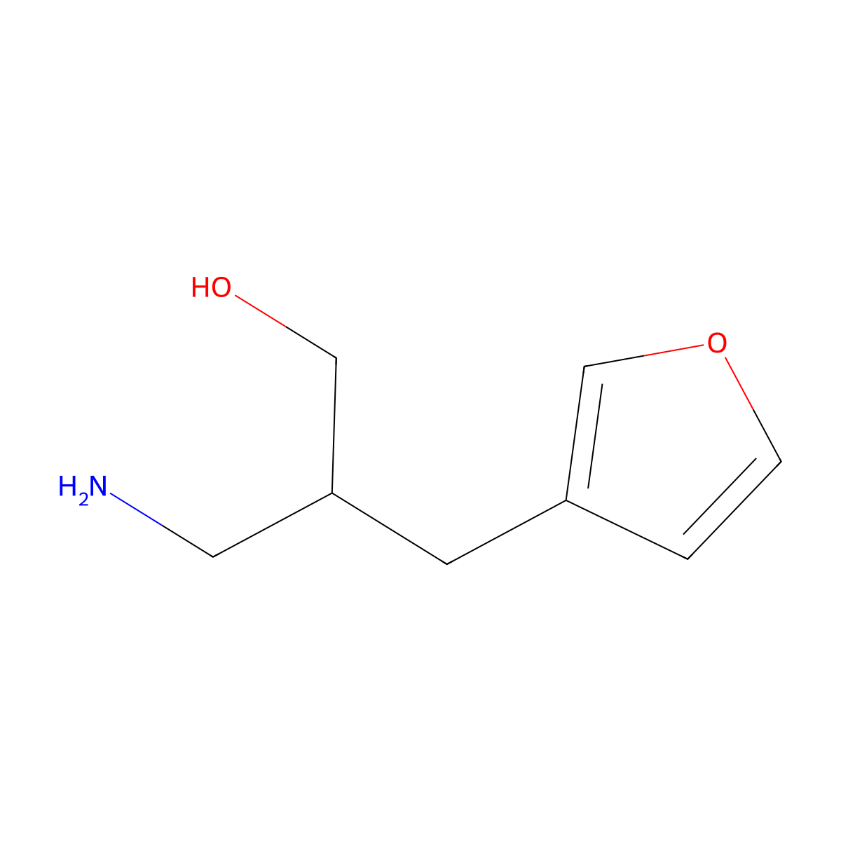 3-Amino-2-[(furan-3-yl)methyl]propan-1-ol molecular structure, CAS 1342004-08-3