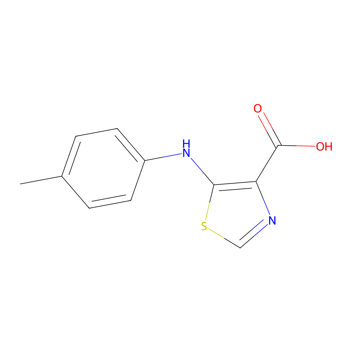 5-[(4-Methylphenyl)amino]-1,3-thiazole-4-carboxylic acid molecular structure, CAS 1342005-51-9