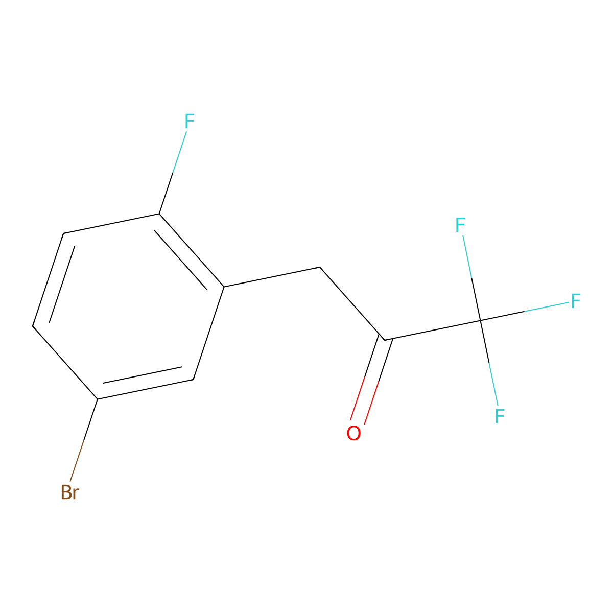3-(5-Bromo-2-fluorophenyl)-1,1,1-trifluoropropan-2-one molecular structure, CAS 1342005-54-2