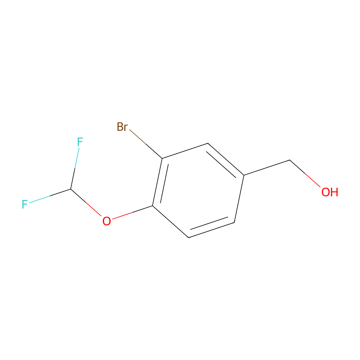 [3-Bromo-4-(difluoromethoxy)phenyl]methanol molecular structure, CAS 1342005-84-8