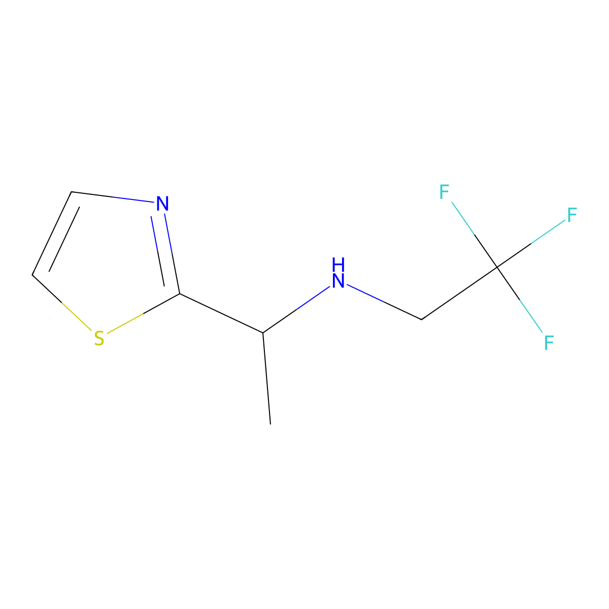 [1-(1,3-Thiazol-2-yl)ethyl](2,2,2-trifluoroethyl)amine molecular structure, CAS 1342008-60-9