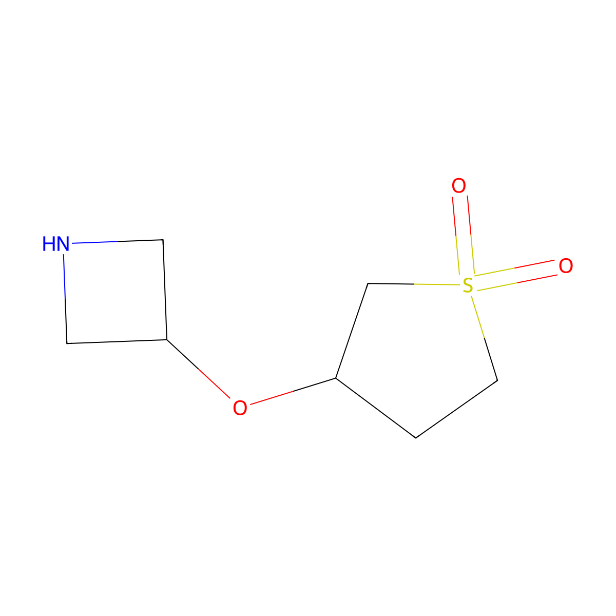 3-(Azetidin-3-yloxy)-1lambda6-thiolane-1,1-dione molecular structure, CAS 1342009-45-3