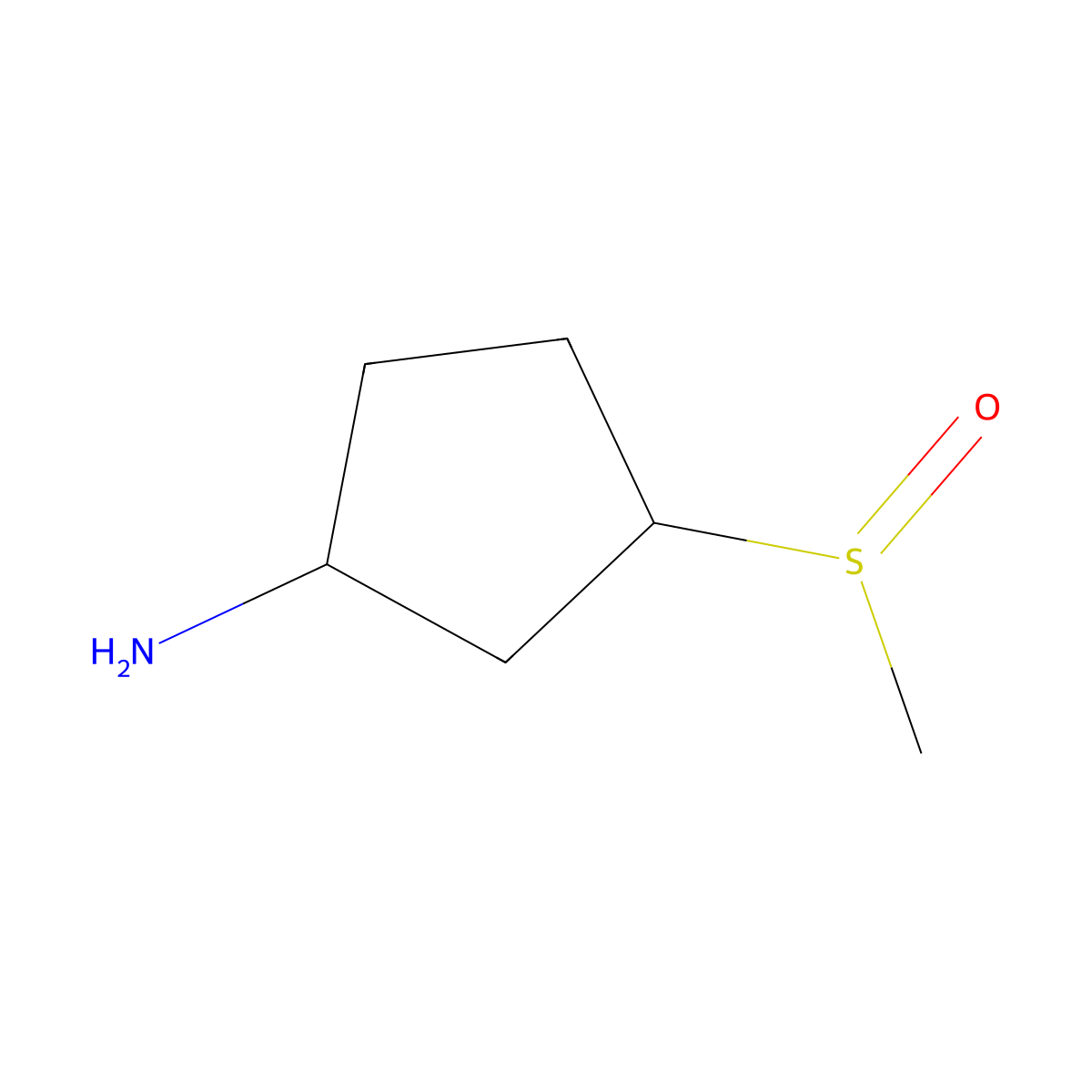 3-Methanesulfinylcyclopentan-1-amine molecular structure, CAS 1342010-48-3