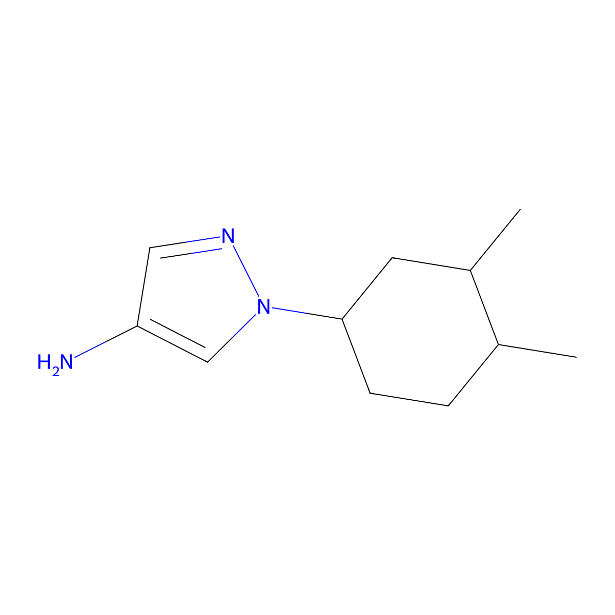 1-(3,4-dimethylcyclohexyl)-1H-pyrazol-4-amine molecular structure, CAS 1342012-07-0