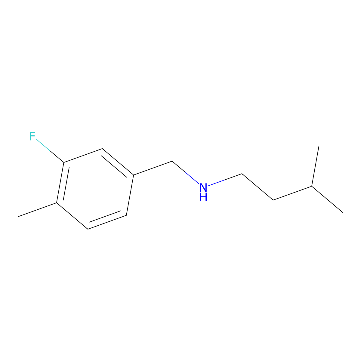 [(3-Fluoro-4-methylphenyl)methyl](3-methylbutyl)amine molecular structure, CAS 1342015-27-3