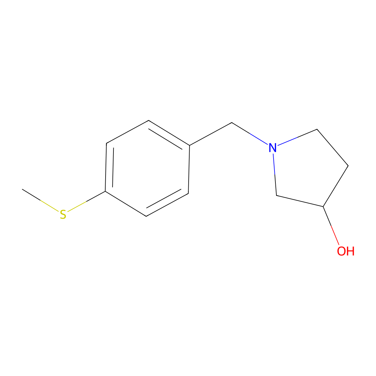 1-{[4-(Methylsulfanyl)phenyl]methyl}pyrrolidin-3-ol molecular structure, CAS 1342015-33-1