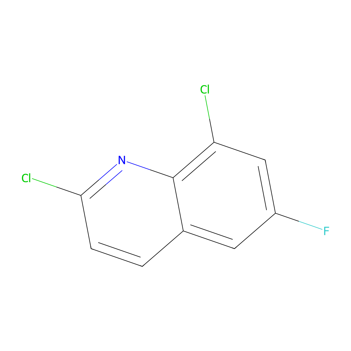 2,8-Dichloro-6-fluoroquinoline molecular structure, CAS 1342015-45-5