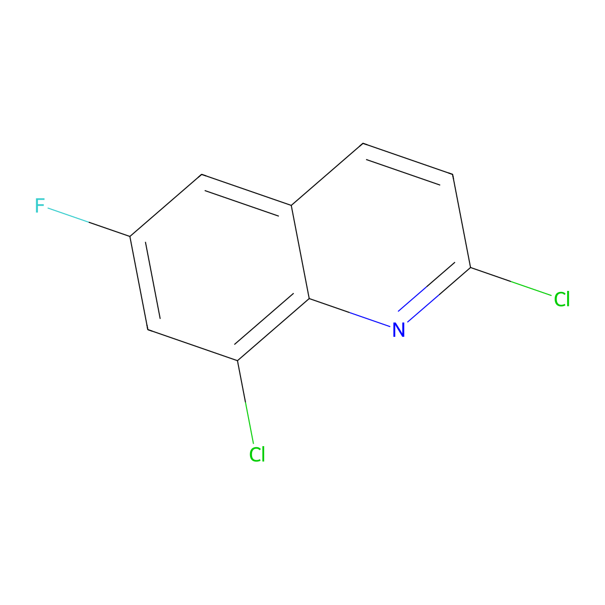 2,8-Dichloro-6-fluoroquinoline molecular structure, CAS 1342015-45-5