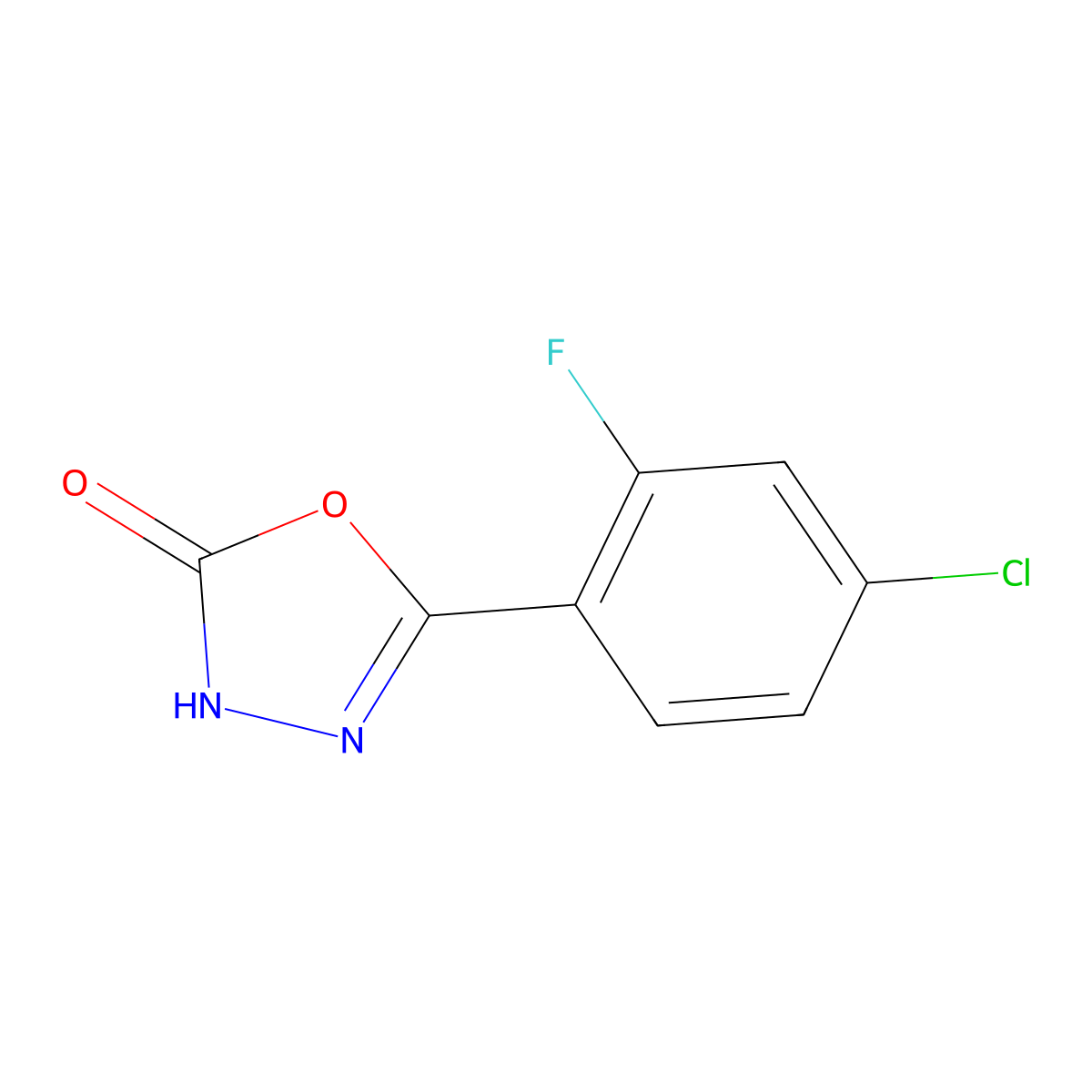 5-(4-chloro-2-fluorophenyl)-3H-1,3,4-oxadiazol-2-one molecular structure, CAS 1342016-50-5