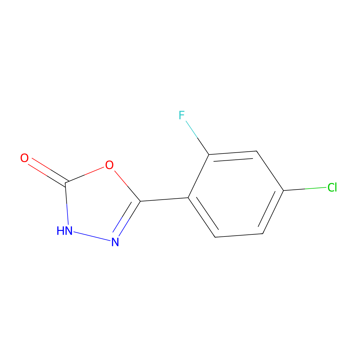 5-(4-chloro-2-fluorophenyl)-3H-1,3,4-oxadiazol-2-one molecular structure, CAS 1342016-50-5