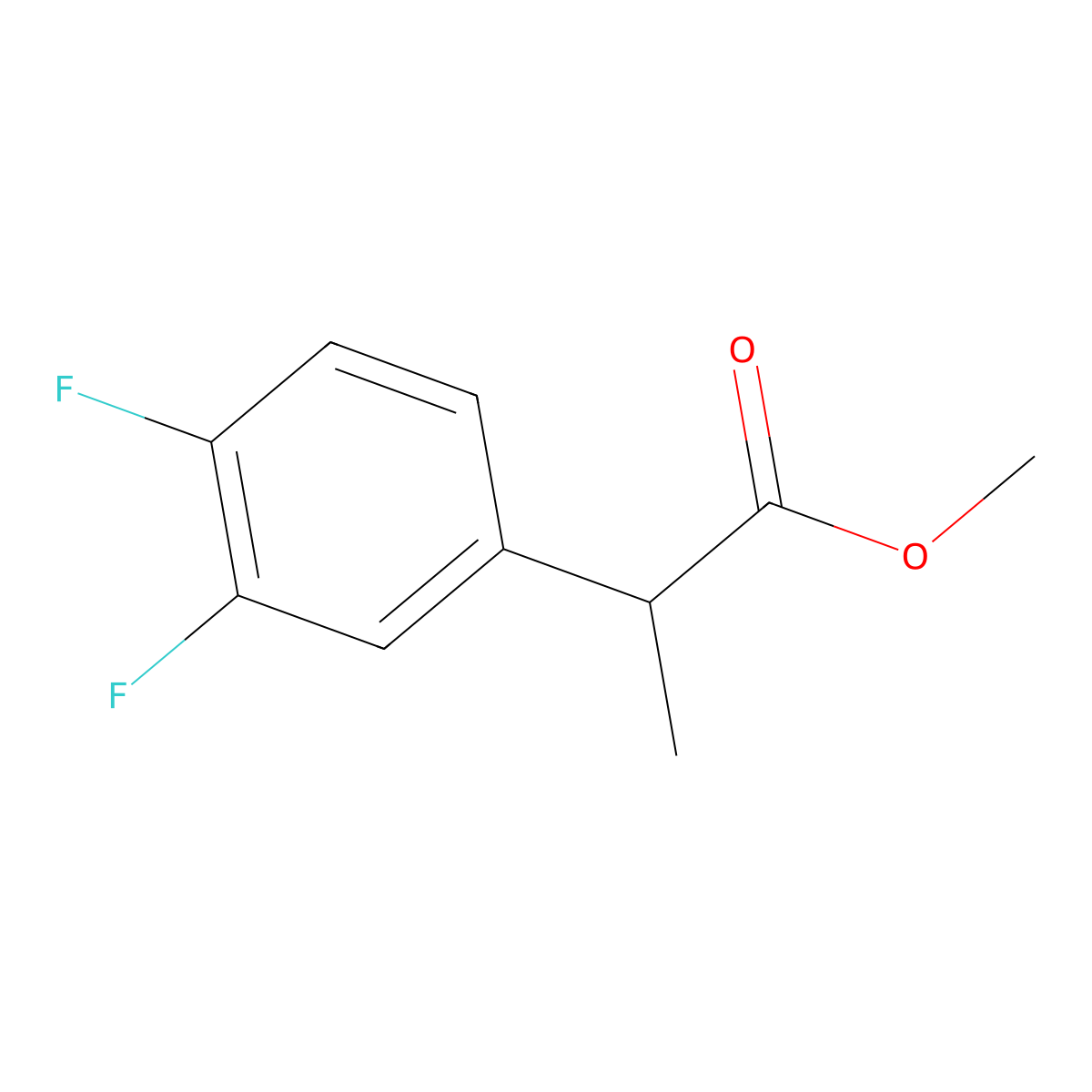Methyl 2-(3,4-difluorophenyl)propanoate molecular structure, CAS 1342018-92-1
