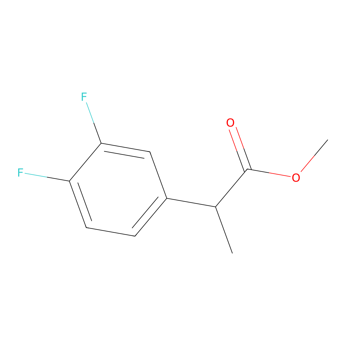 Methyl 2-(3,4-difluorophenyl)propanoate molecular structure, CAS 1342018-92-1