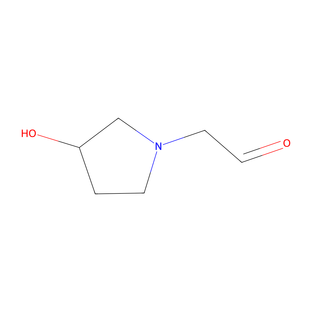 2-(3-Hydroxypyrrolidin-1-yl)acetaldehyde molecular structure, CAS 1342019-71-9