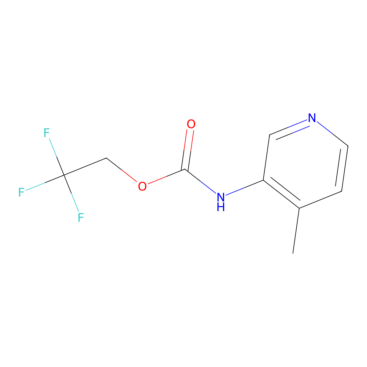 2,2,2-trifluoroethyl N-(4-methylpyridin-3-yl)carbamate molecular structure, CAS 1342023-74-8