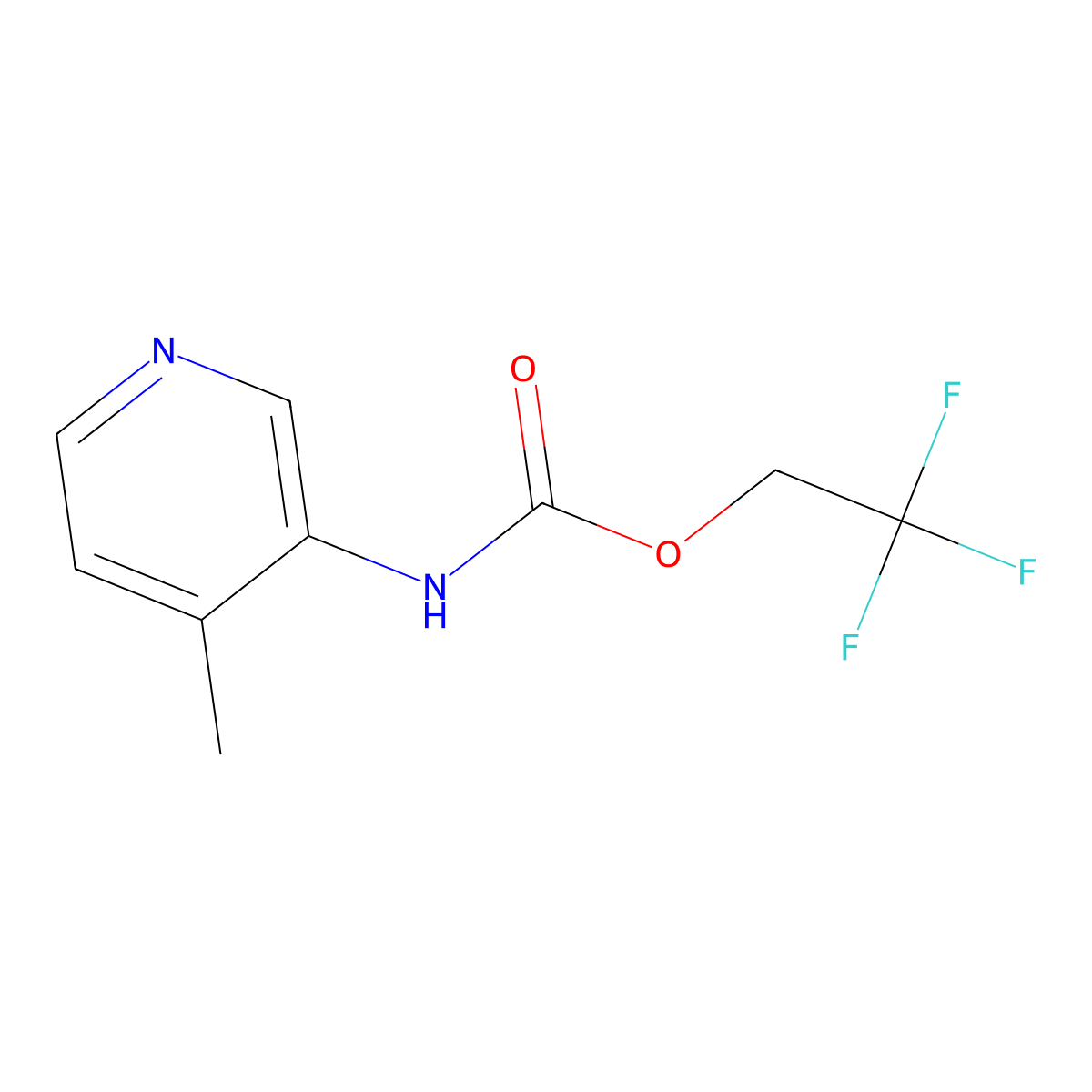 2,2,2-trifluoroethyl N-(4-methylpyridin-3-yl)carbamate molecular structure, CAS 1342023-74-8
