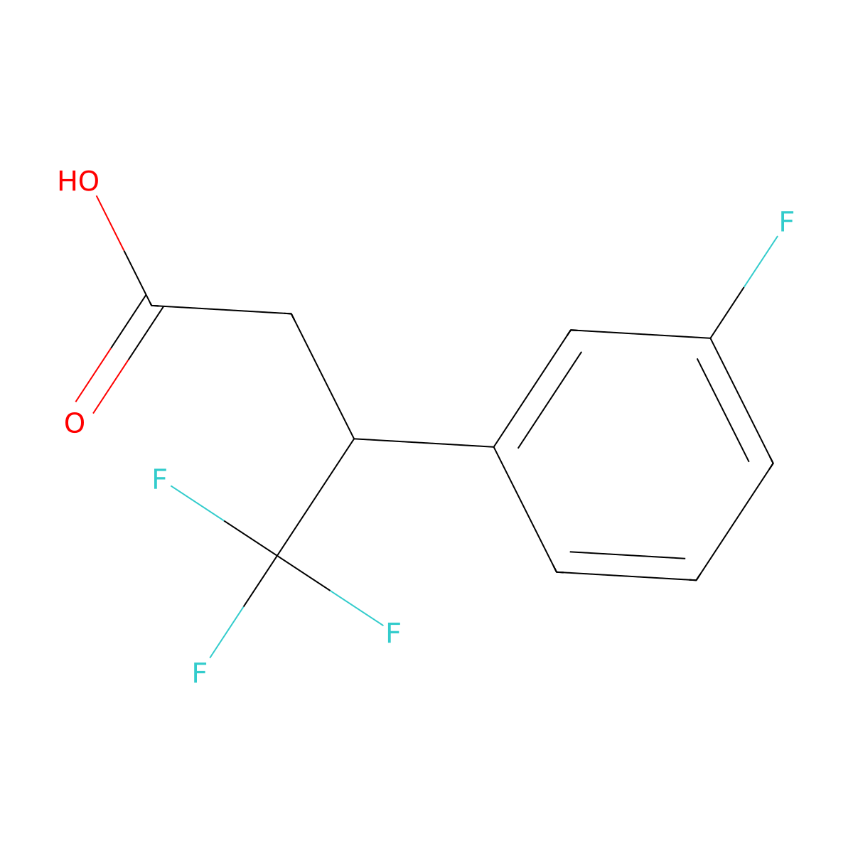 4,4,4-Trifluoro-3-(3-fluorophenyl)butanoic acid molecular structure, CAS 1342025-10-8