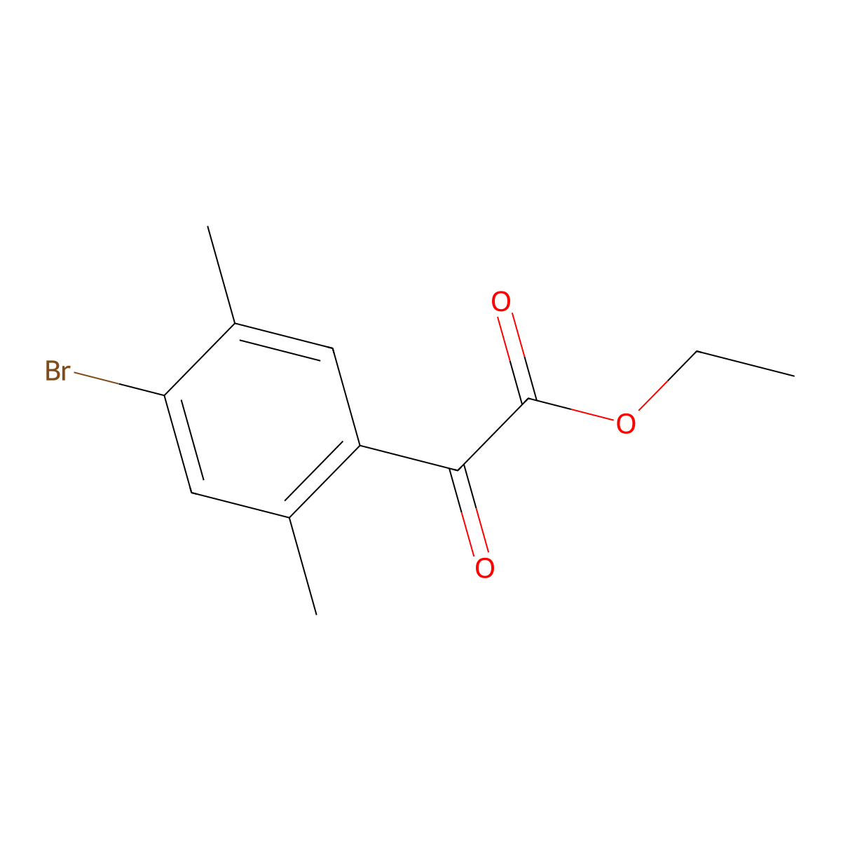 Ethyl 2-(4-bromo-2,5-dimethylphenyl)-2-oxoacetate molecular structure, CAS 1342025-83-5