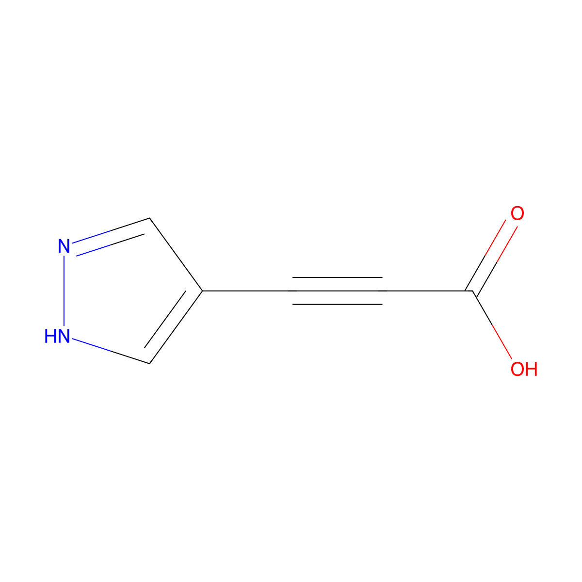 3-(1H-pyrazol-4-yl)prop-2-ynoic acid molecular structure, CAS 1342026-69-0