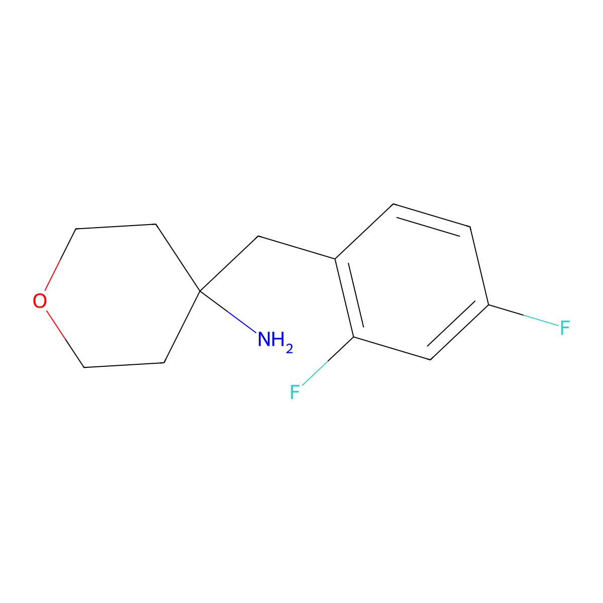 4-[(2,4-Difluorophenyl)methyl]oxan-4-amine molecular structure, CAS 1342026-77-0
