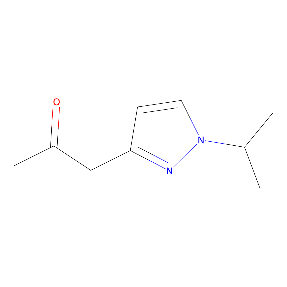 1-[1-(propan-2-yl)-1H-pyrazol-3-yl]propan-2-one molecular structure, CAS 1342027-45-5