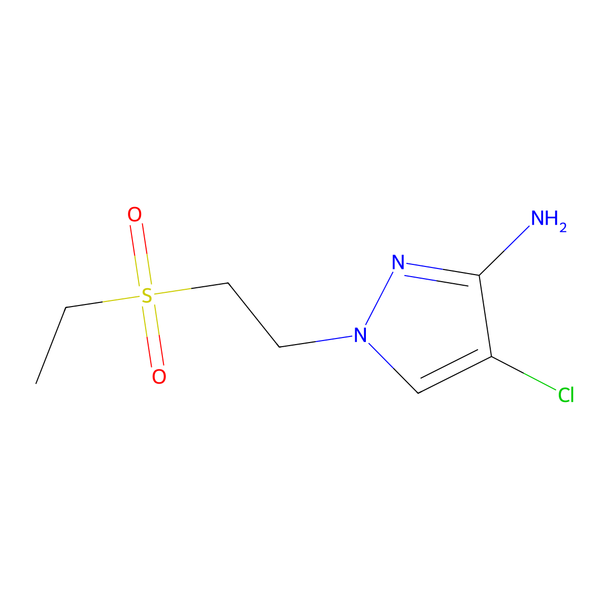 4-Chloro-1-(2-(ethylsulfonyl)ethyl)-1h-pyrazol-3-amine molecular structure, CAS 1342027-87-5