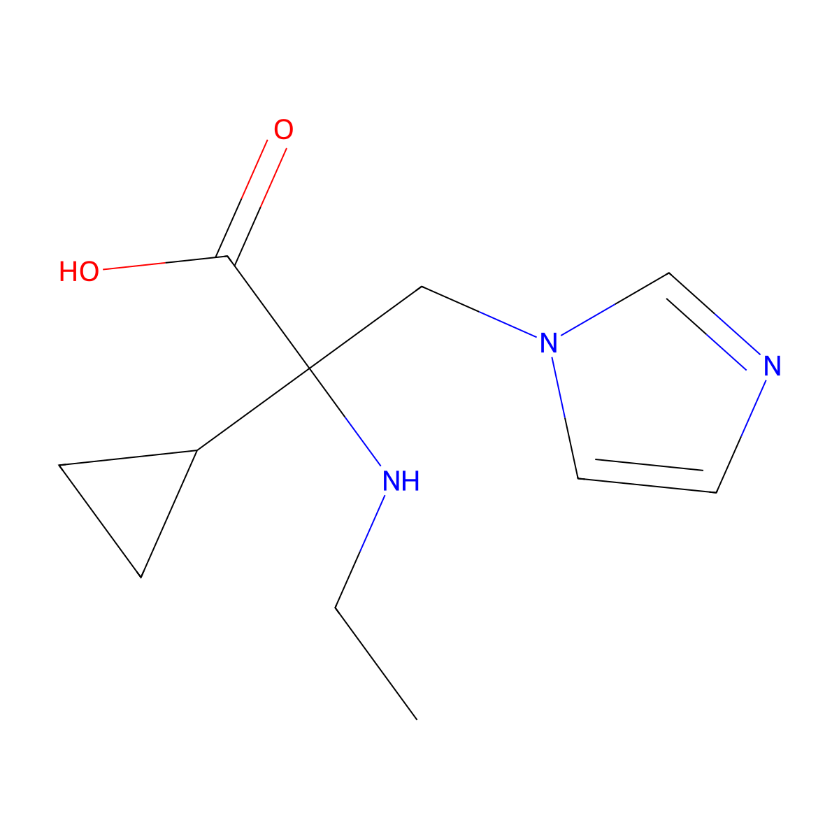 2-Cyclopropyl-2-(ethylamino)-3-(1h-imidazol-1-yl)propanoic acid molecular structure, CAS 1342030-85-6