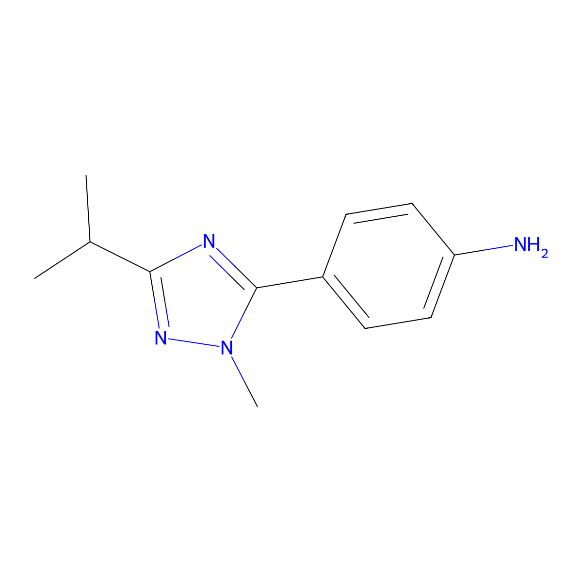 4-(3-Isopropyl-1-methyl-1h-1,2,4-triazol-5-yl)aniline molecular structure, CAS 1342031-34-8