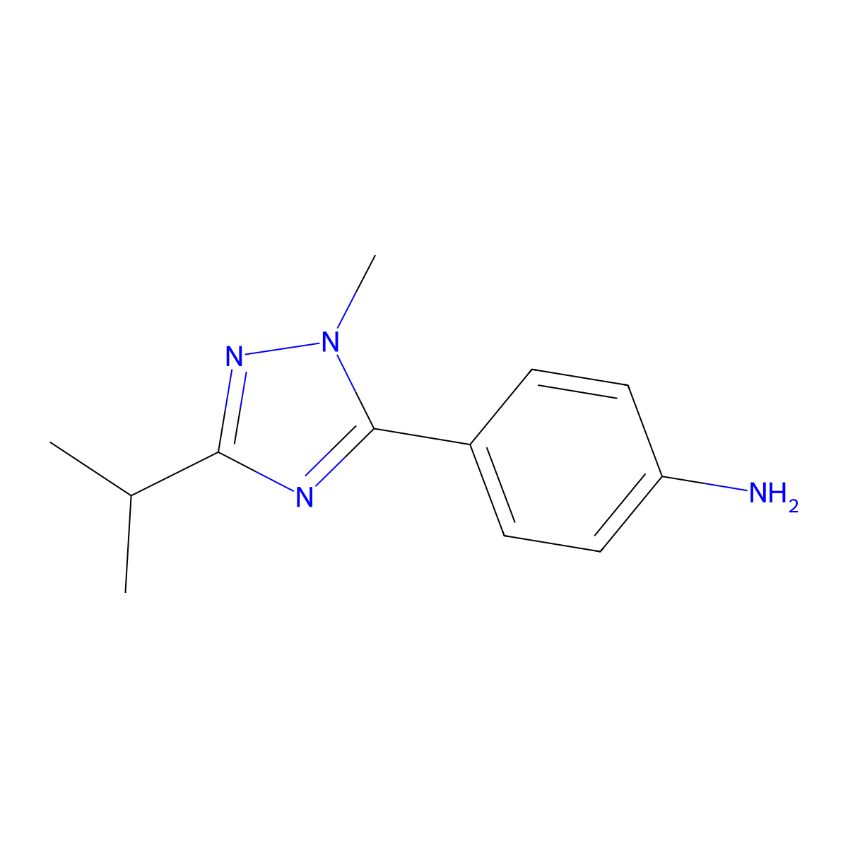 4-(3-Isopropyl-1-methyl-1h-1,2,4-triazol-5-yl)aniline molecular structure, CAS 1342031-34-8
