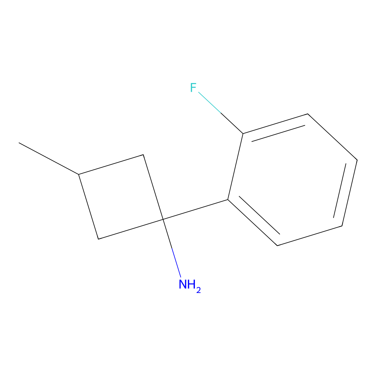 1-(2-Fluorophenyl)-3-methylcyclobutan-1-amine molecular structure, CAS 1342032-42-1