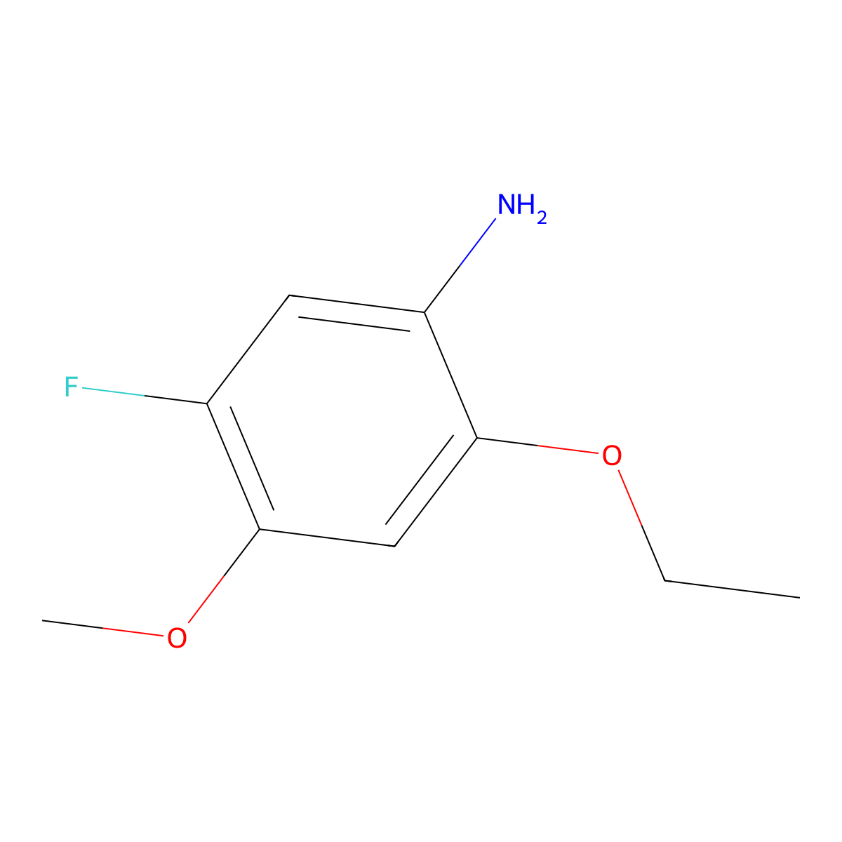 2-Ethoxy-5-fluoro-4-methoxyaniline molecular structure, CAS 1342034-65-4
