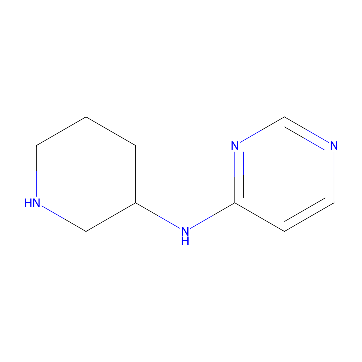 N-(piperidin-3-yl)pyrimidin-4-amine molecular structure, CAS 1342035-30-6