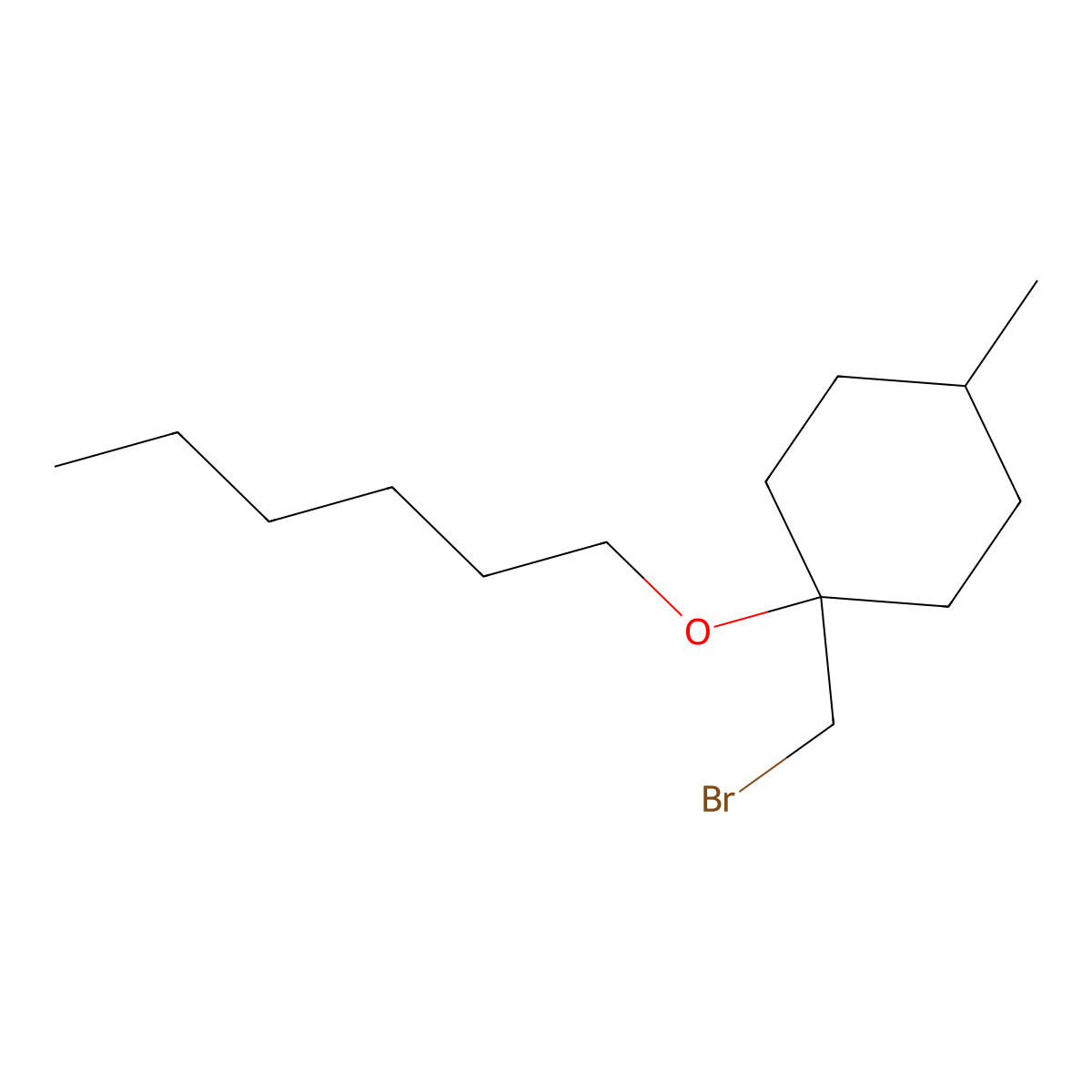 1-(Bromomethyl)-1-(hexyloxy)-4-methylcyclohexane molecular structure, CAS 1342035-45-3