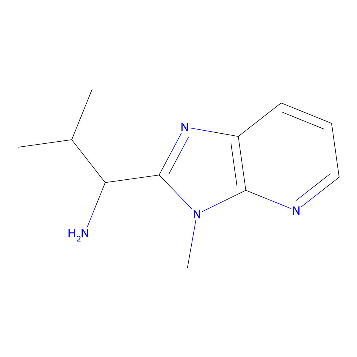 2-Methyl-1-(3-methyl-3H-imidazo[4,5-b]pyridin-2-yl)propan-1-amine molecular structure, CAS 1342036-01-4