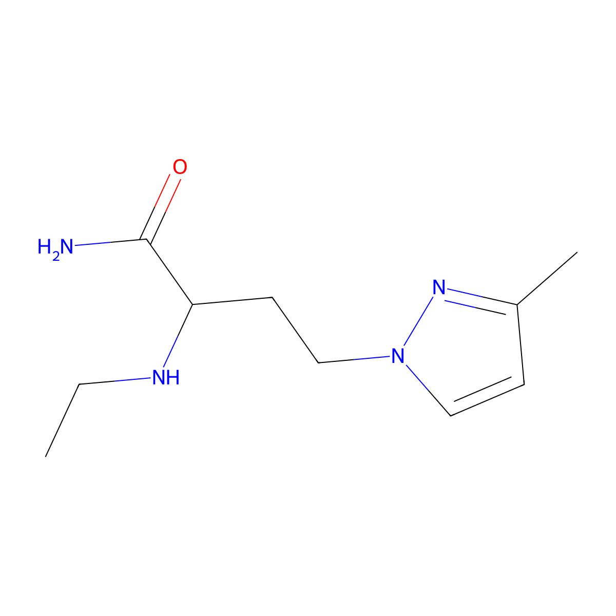 2-(Ethylamino)-4-(3-methyl-1h-pyrazol-1-yl)butanamide molecular structure, CAS 1342036-88-7