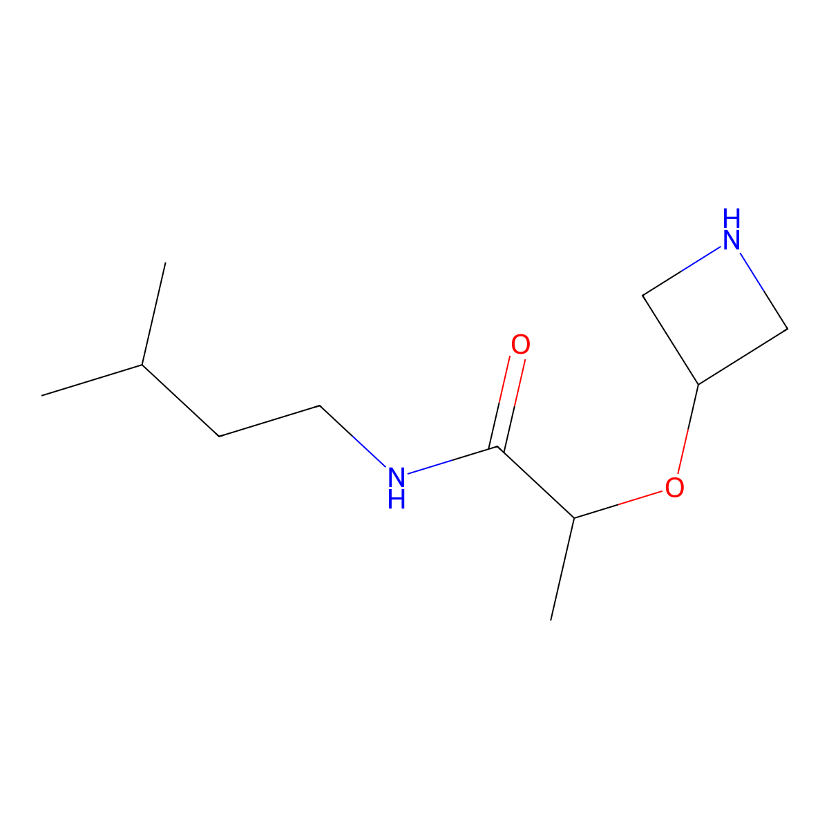 2-(Azetidin-3-yloxy)-N-isopentylpropanamide molecular structure, CAS 1342037-27-7