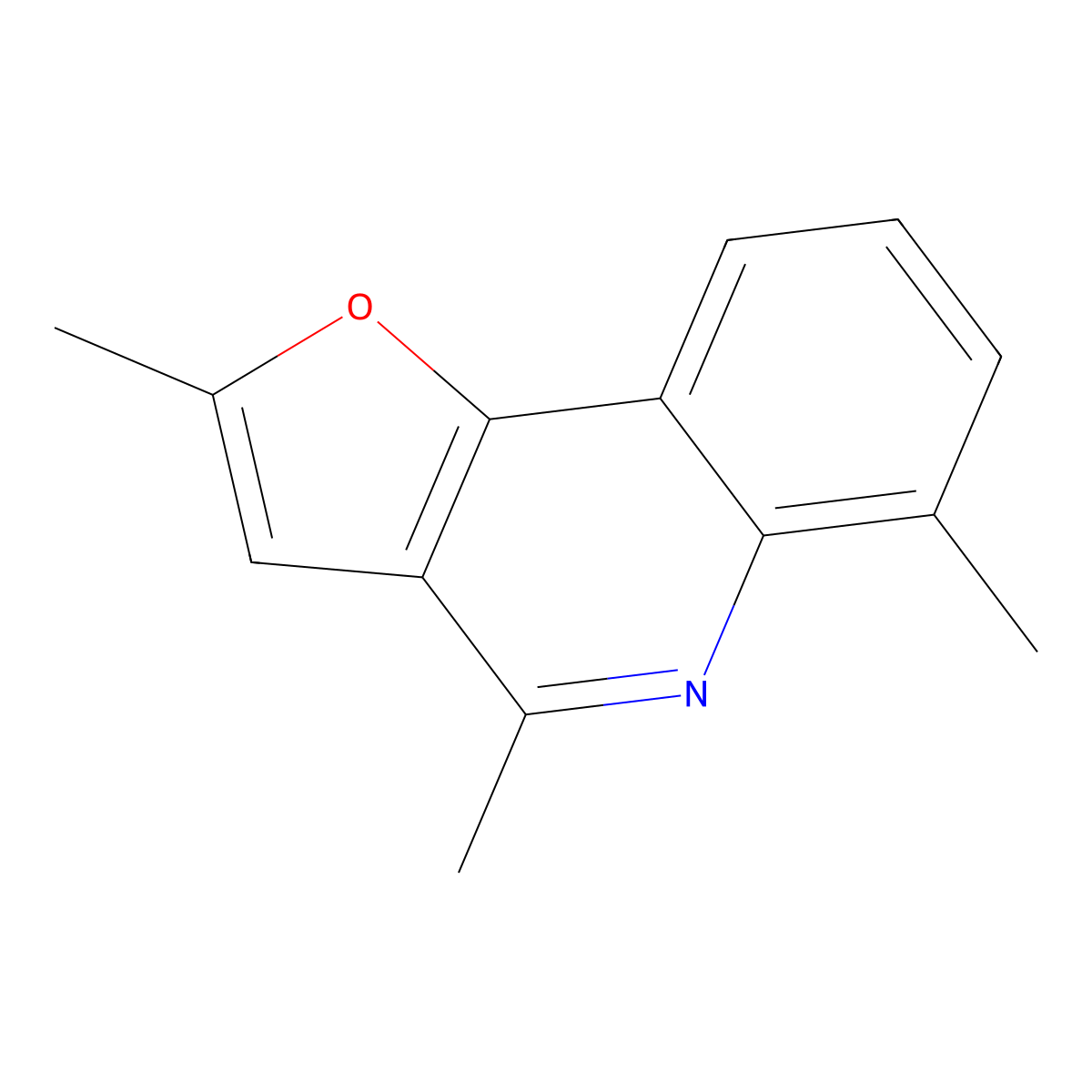 2,4,6-Trimethylfuro[3,2-c]quinoline molecular structure, CAS 134204-93-6