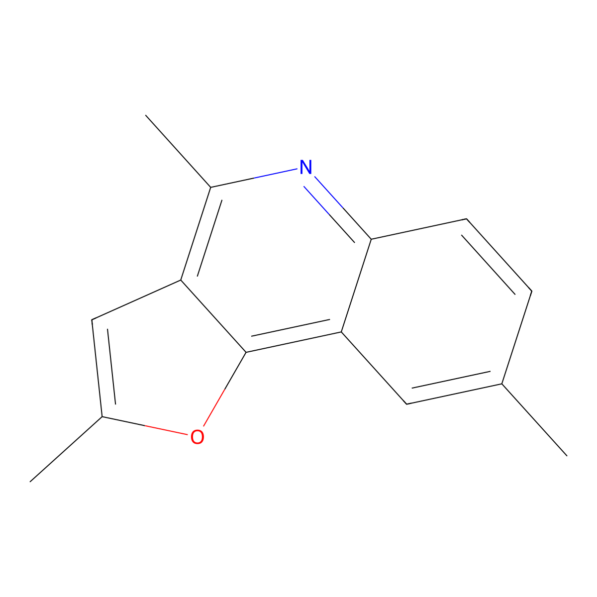 2,4,8-Trimethylfuro[3,2-c]quinoline molecular structure, CAS 134204-94-7