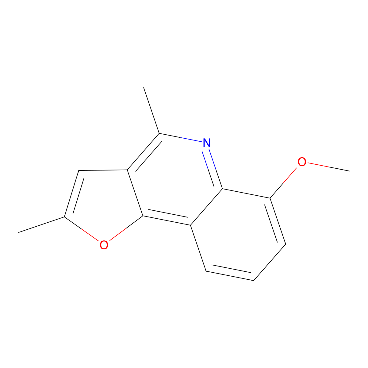 6-Methoxy-2,4-dimethylfuro[3,2-c]quinoline molecular structure, CAS 134204-95-8
