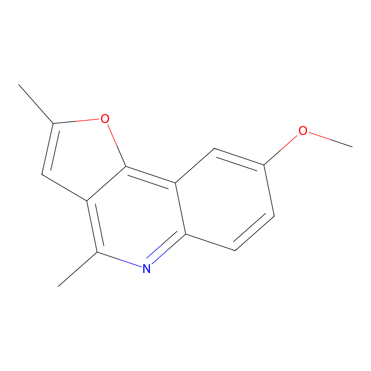 8-Methoxy-2,4-dimethylfuro[3,2-c]quinoline molecular structure, CAS 134204-96-9
