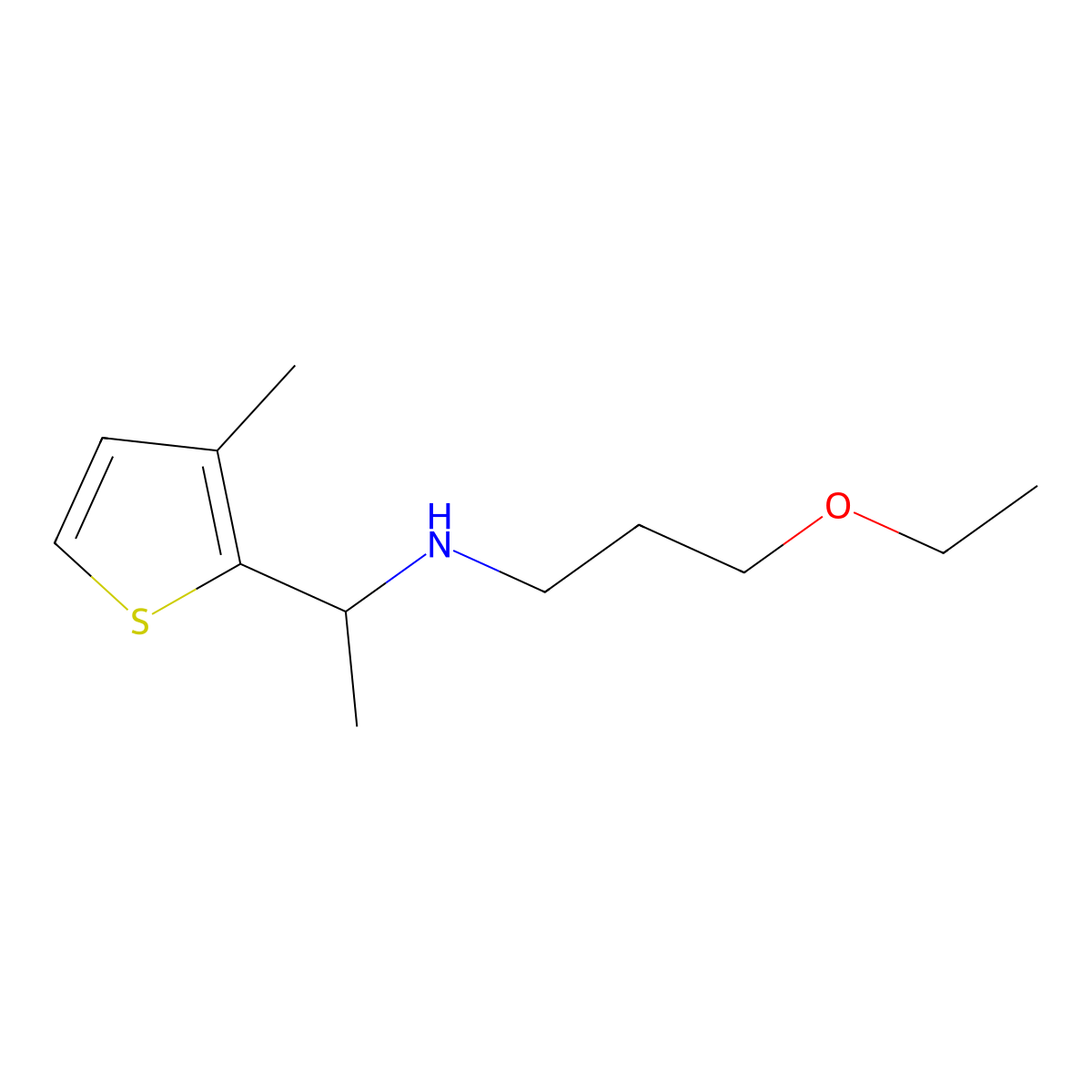 (3-Ethoxypropyl)[1-(3-methylthiophen-2-yl)ethyl]amine molecular structure, CAS 1342040-10-1