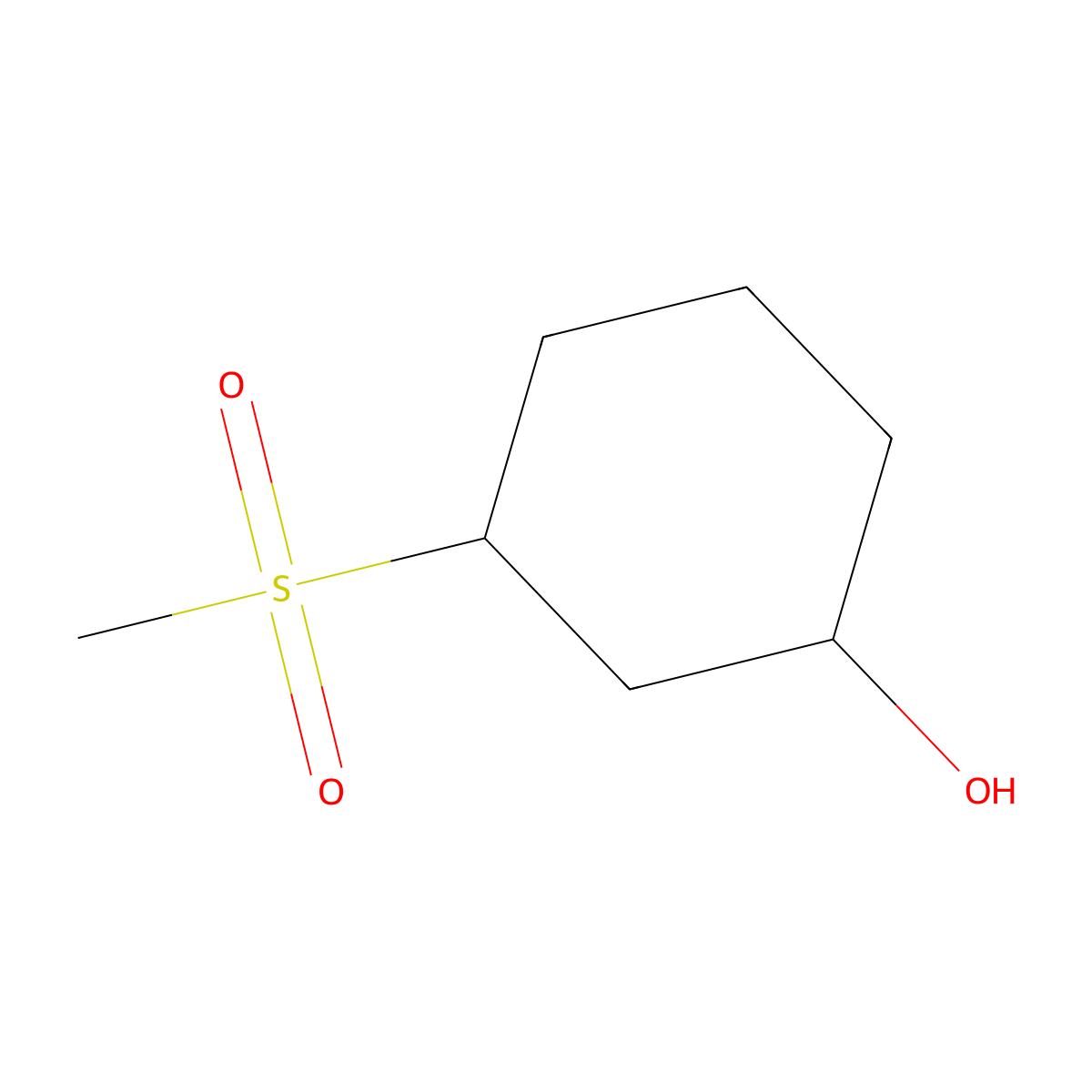 3-Methanesulfonylcyclohexan-1-ol molecular structure, CAS 1342041-13-7