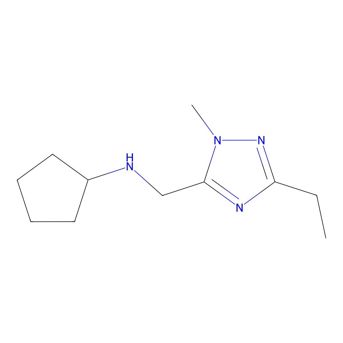 n-((3-Ethyl-1-methyl-1h-1,2,4-triazol-5-yl)methyl)cyclopentanamine molecular structure, CAS 1342042-39-0