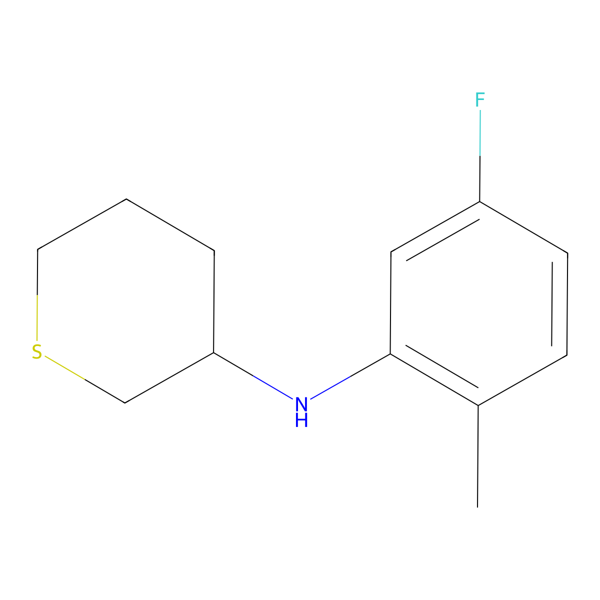 N-(5-fluoro-2-methylphenyl)thian-3-amine molecular structure, CAS 1342044-81-8
