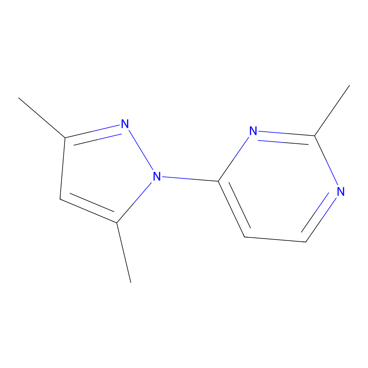 4-(3,5-dimethyl-1H-pyrazol-1-yl)-2-methylpyrimidine molecular structure, CAS 1342046-86-9